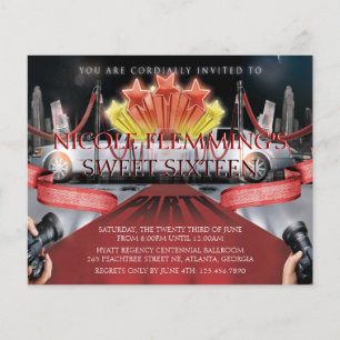Papier Invitation Sweet sixteen de tapis rouge