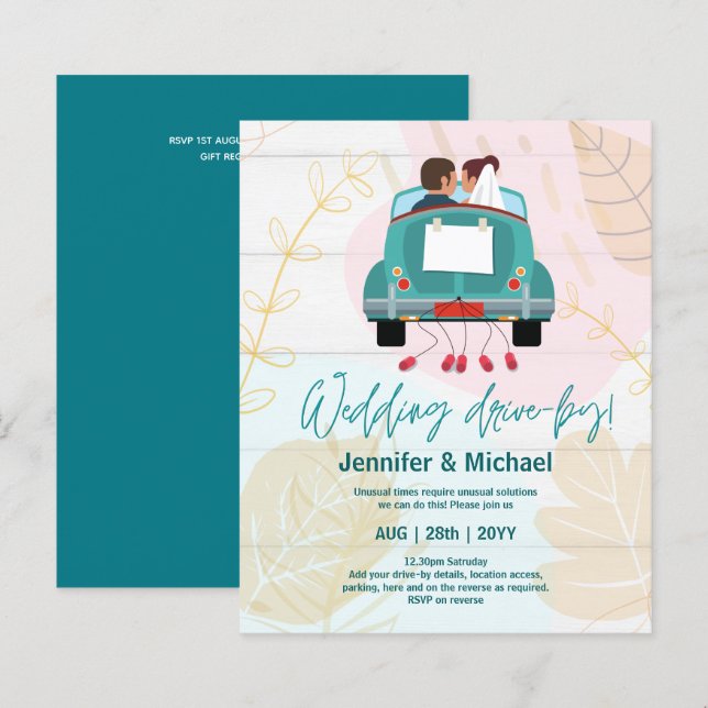 Papier Invitations budgétaires d'entraînement Mariage mig (Devant / Derrière)