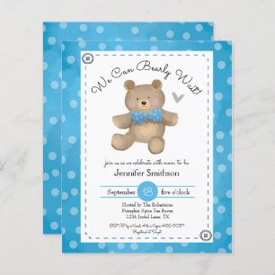 Papier Invitations budgétaires du Baby shower de l'ours e