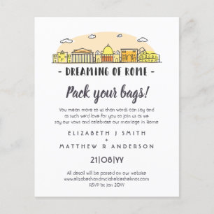 Papier Invitations budgétaires manuscrites du Mariage ROM