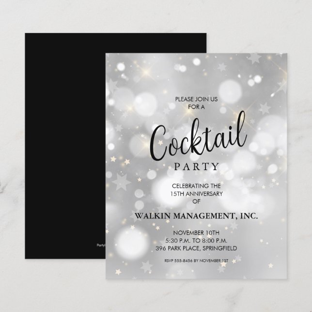 Papier Invitations budgétaires pour l'anniversaire d'affa (Devant / Derrière)