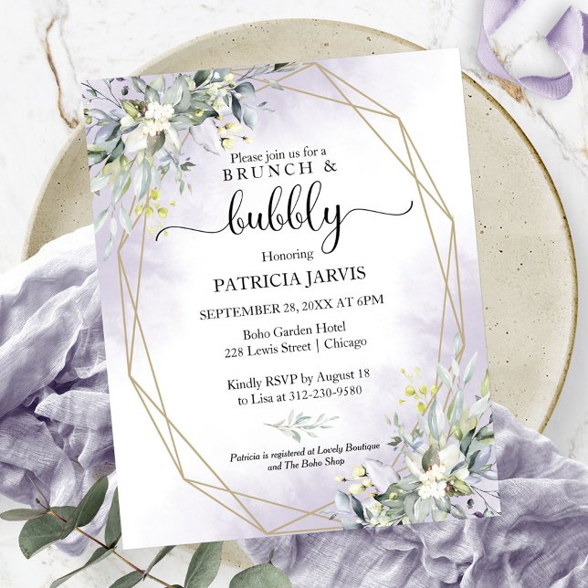 Papier Invitations De Brunch Et De Douche Nuptiale Bubbly (Créateur téléchargé)
