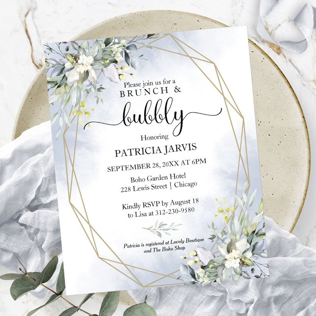 Papier Invitations De Brunch Et De Douche Nuptiale Bubbly (Créateur téléchargé)