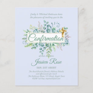 Papier Invitations de confirmation Eucalyptus Greenery Bu