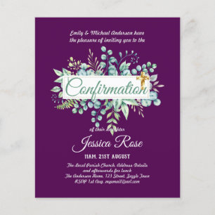 Papier Invitations de confirmation Eucalyptus Greenery Bu