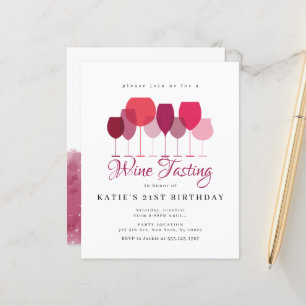 Papier Invitations de dégustation de vin Budget