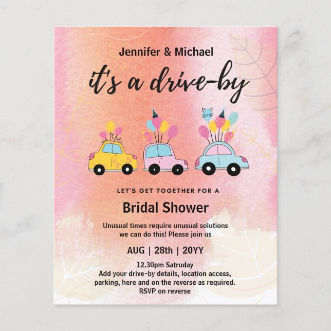 Papier Invitations De Douche Nuptiale À Bout BUDGET (Devant)