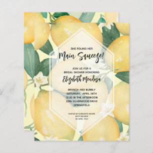Papier Invitations de douche nuptiale de citrons