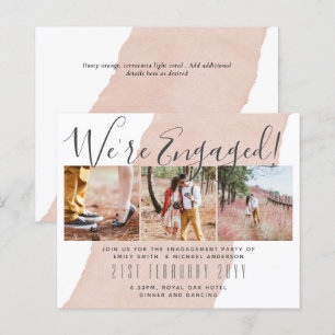 Papier Invitations de la partie d'engagement de PHOTO con
