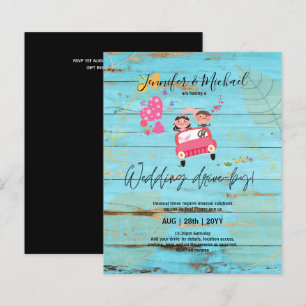 Papier Invitations de mariage à budget Drive-BY - Couple