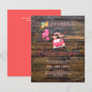 Papier Invitations de mariage à budget Drive-BY - Couple