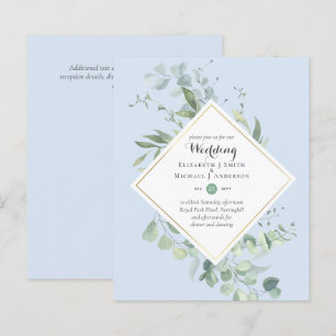 Papier Invitations de mariage BUDGET Verdure Eucalyptus