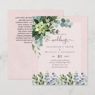 PAPIER INVITATIONS DE MARIAGE BUDGÉTAIRE DATES D'ÉPARGNE 