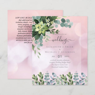 PAPIER INVITATIONS DE MARIAGE BUDGÉTAIRE DATES D'ÉPARGNE 