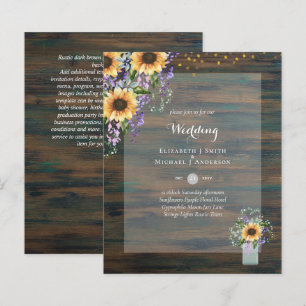 Papier INVITATIONS DE MARIAGE BUDGÉTAIRE - Tournesols rus