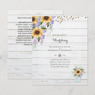 Papier INVITATIONS DE MARIAGE BUDGÉTAIRE - Tournesols rus