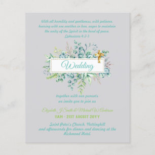 Papier Invitations de mariage catholique moderne Botaniqu