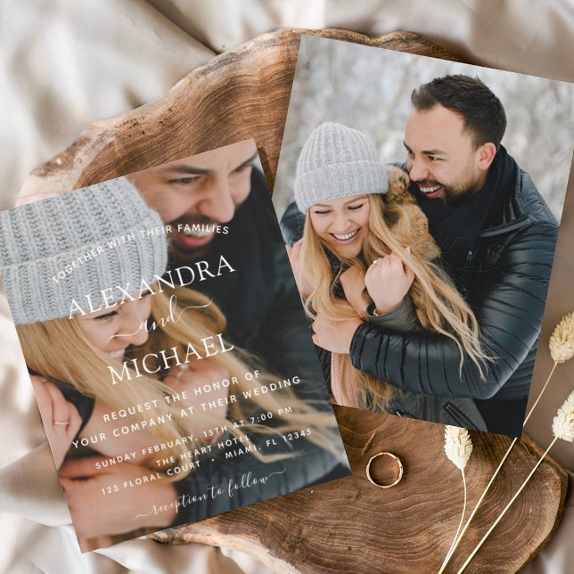 Papier Invitations de mariage de photos budgétaires (Créateur téléchargé)