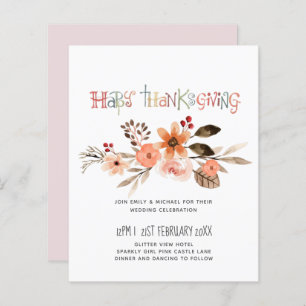 Papier Invitations de mariage Thanksgiving Dusty Blue Ora