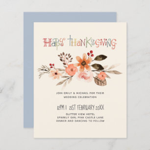 Papier Invitations de mariage Thanksgiving Dusty Blue Ora