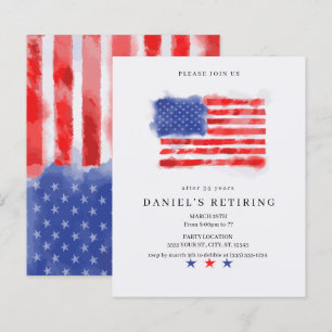 Papier Invitations de retraite du drapeau américain