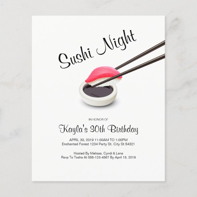 Papier Invitations de sushi (Devant)