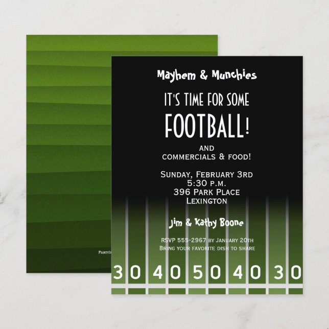 Papier Invitations du camp de football de budget (Devant / Derrière)