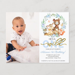 Papier Invitations photo pour le premier anniversaire de 