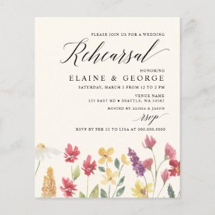 Papier Invitations pour le dîner de répétition des Fleurs
