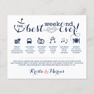 Papier Itinéraire du Mariage nautique