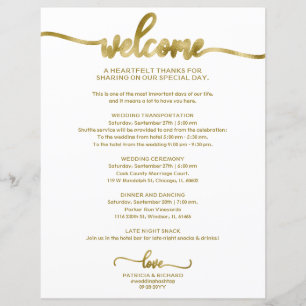 Papier Itinéraire Mariage de calligraphie chic abordable