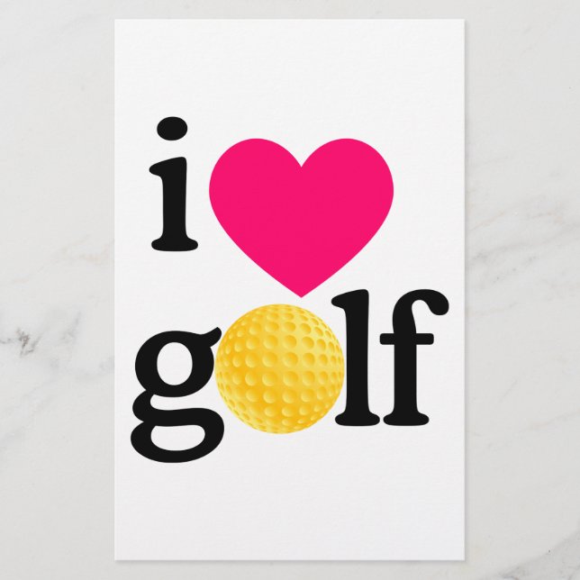 Papier J'adore le golf (Devant)