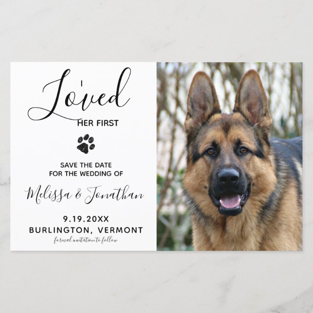 Papier J'Ai Aimé Son Premier Mariage De Chien À Part La D (Devant)