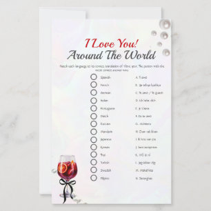 Papier J'aime autour du monde jeu de douche nuptiale
