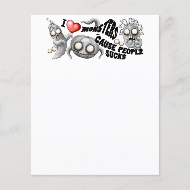 Papier J'aime les monstres parce que les gens aiment les  (Devant)
