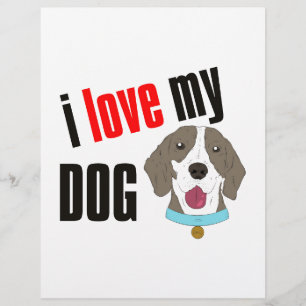 Papier J'aime mon chien dessin animé