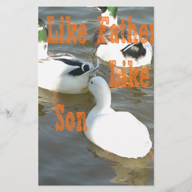 Papier J'aime mon garçon comme un père comme un fils (Devant)