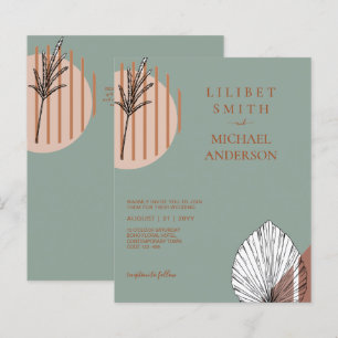 Papier Japandi Mariage Scandinave Abstrait géométrique