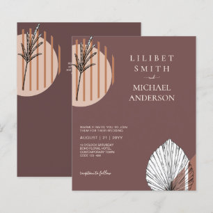 Papier Japandi Mariage Scandinave Abstrait géométrique
