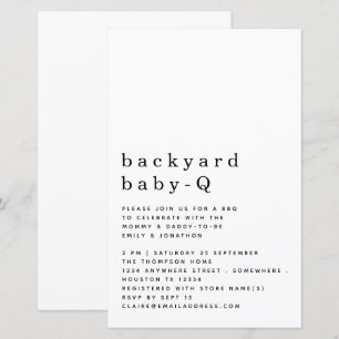 Papier Jardin Budget Bébé Q BBQ Douche Invitation simple