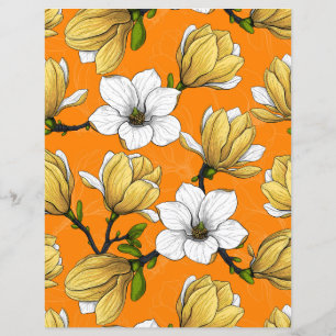 Papier Jardin de Magnolia en jaune