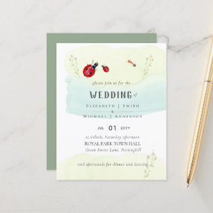 Papier Jardin des insectes Joli Faire-part de mariage aqu