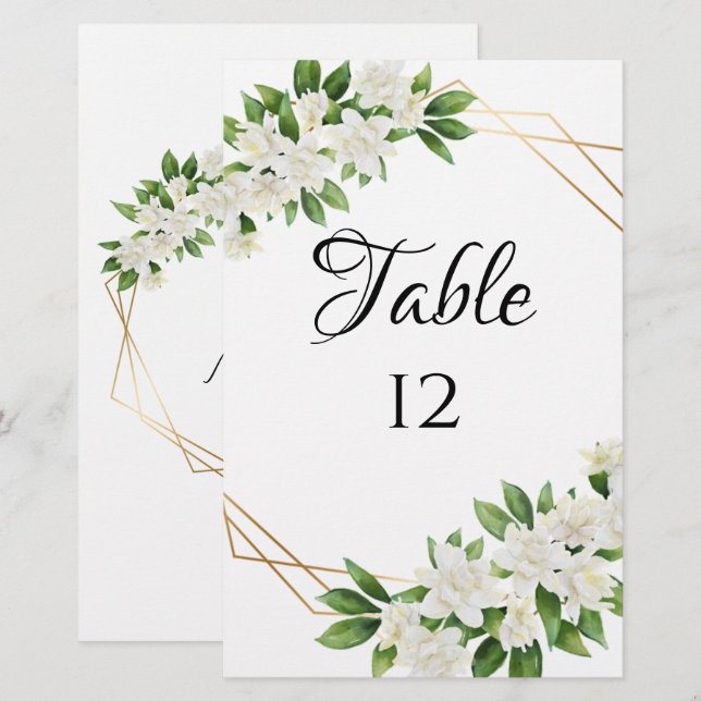 PAPIER JARDIN ÉLÉGANT CHÂSSIS FLORAL VERDURE NUMÉRO DE TA (Devant / Derrière)