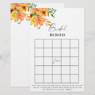 Papier Jardin fleuri nuptiale jeu de bingo