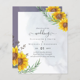 Papier Jardin Tournesol violet Russe Boho Mariage
