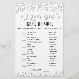 Papier Je vous aime partout dans le monde jeu avec Répons
