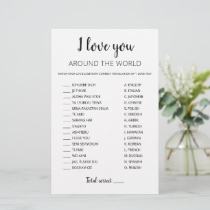 Papier Je vous aime partout dans le monde jeu avec Répons