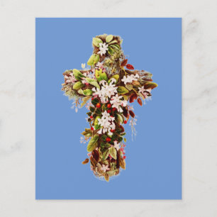 Papier Jésus dimanche de Pâques croix fleurie 