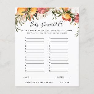 Papier Jeu ABC Jeu de Baby shower floral