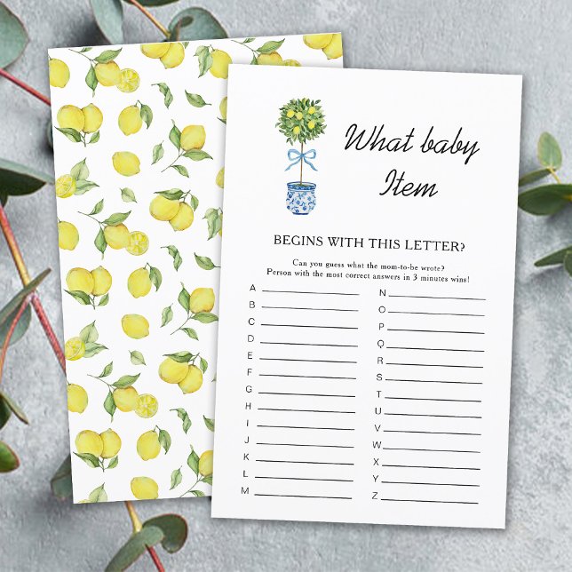 Papier Jeu Baby shower citronnier (Créateur téléchargé)